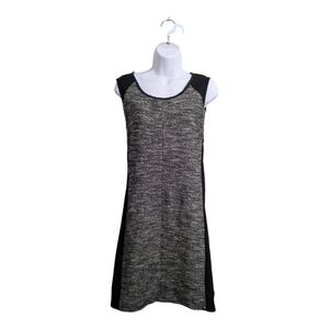Eileen Fisher Black Tweed Sheath Mini Dress Round Neck Sleeveless Career XL